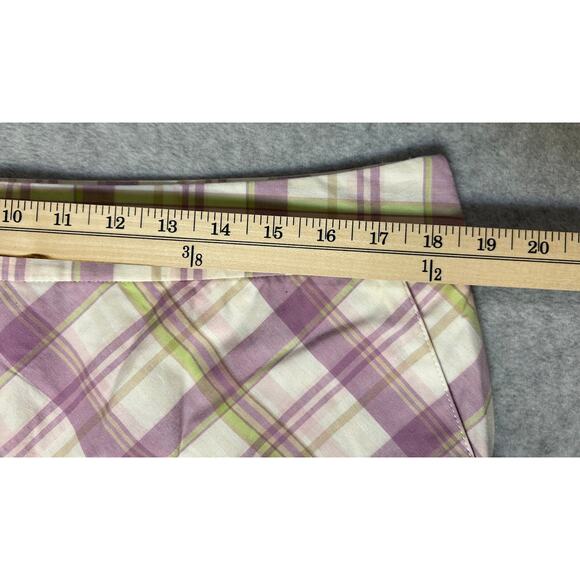 IZOD XFG Golf Skort Mauve Green & White Plaid Womens Size 12 - Picture 7 of 9